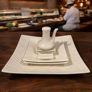 VINTAGE 9 Pce Sushi Set | Soy Sauce, Chopstick Holders, Wasabi, Serving, Single